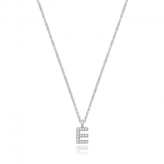 Acotis Silver Necklace Rhodium Plated Zirconia Initial G3395/E