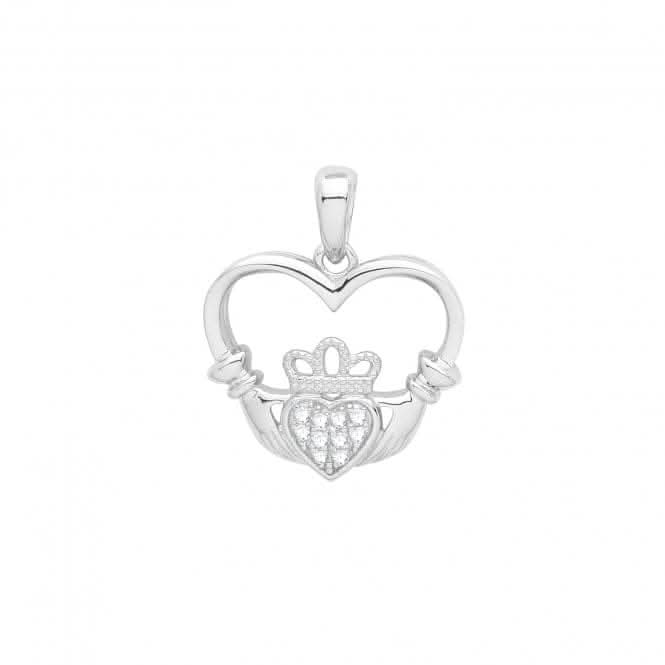Acotis Silver Pendant Set Rhodium Zirconia Heart Cladgh G61060