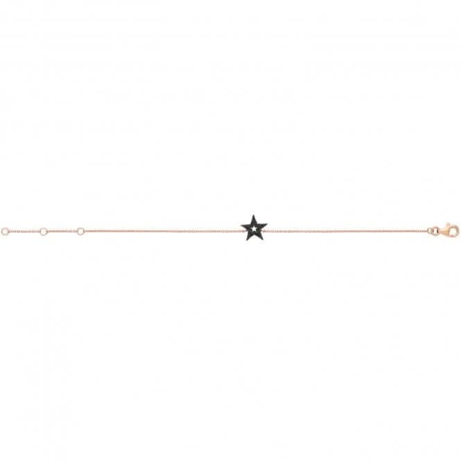Acotis Silver Bracelet Rose Gold Plated Zirconia Star G3369RB