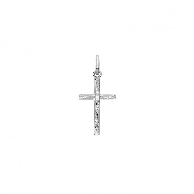 Acotis Silver Cross Engraved Pendant G61041E