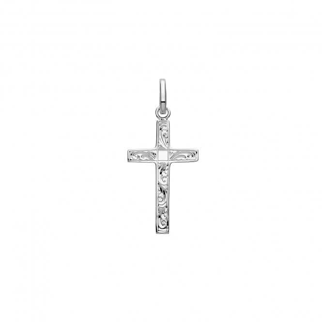 Acotis Silver Cross Engraved Pendant G61042E
