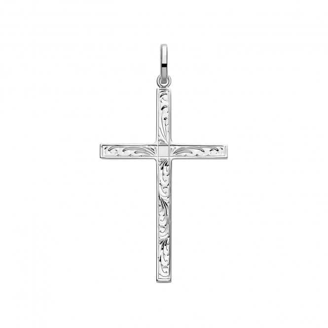 Acotis Silver Cross Necklace with H Engraving Pendant G61044E