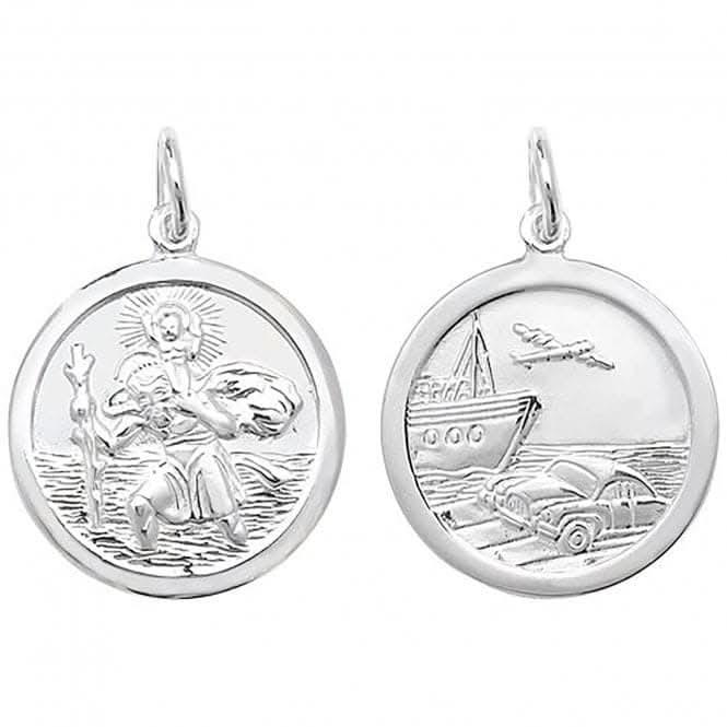 Acotis Silver Pendant St Christopher Double-Sided G6777