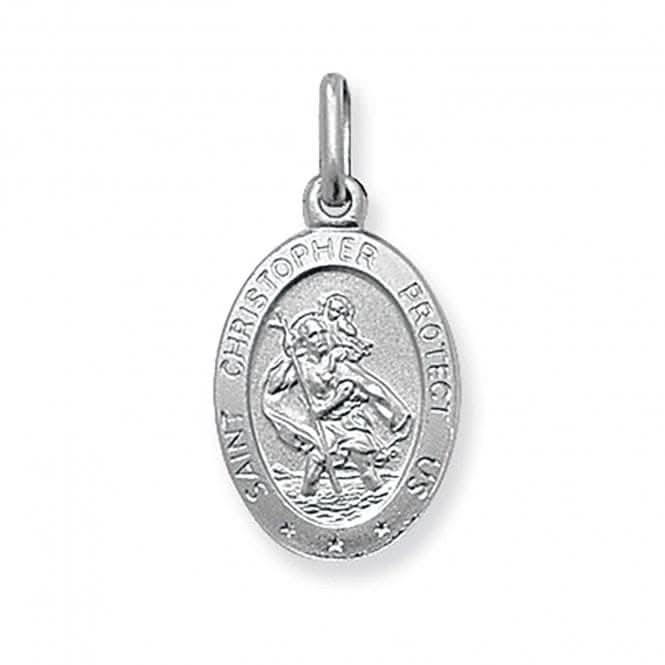 Acotis Silver Pendant St Christopher Oval G6135