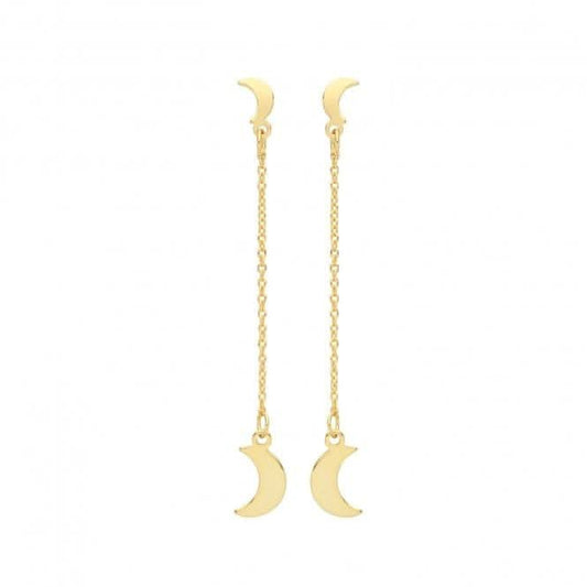 Acotis Silver Drop Earrings Yel Gold Plated G51225GP