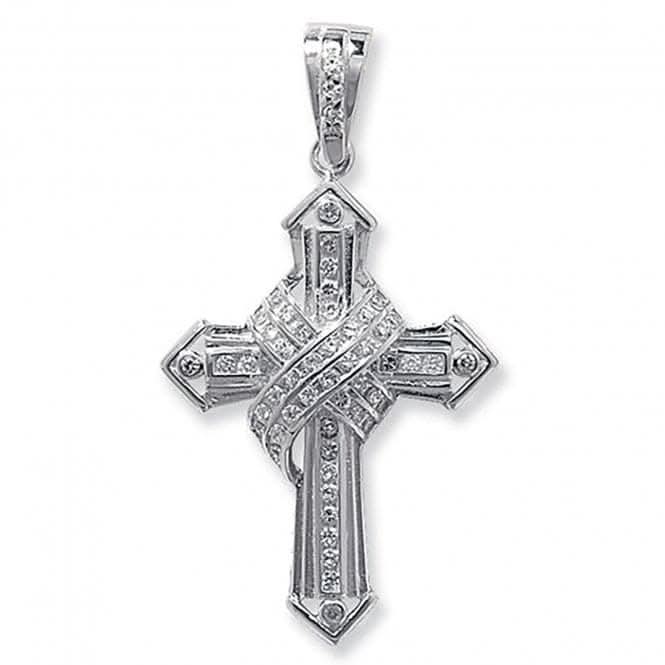 Acotis Silver Pendant Zirconia Cross G6107