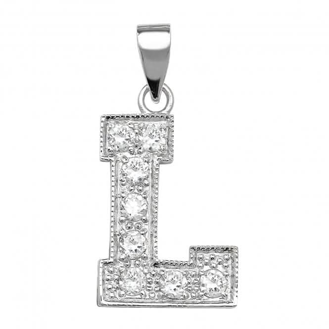 Acotis Silver Pendant Initial with Zirconia Detail G6126/L
