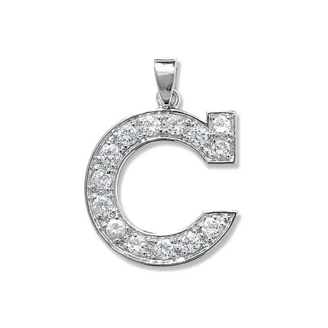 Acotis Silver Pendant Zirconia Initial G6127/C