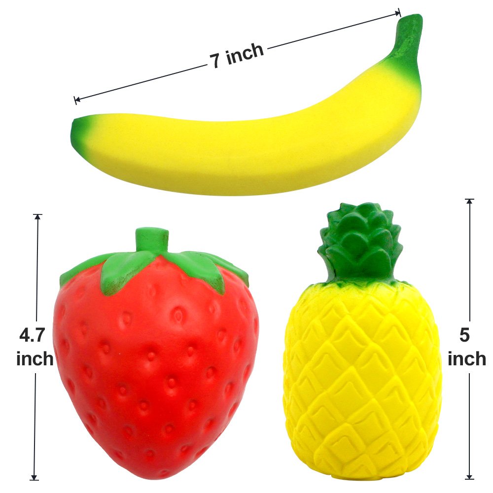 SILVIA 6-Piece Jumbo Fruit Squishies Set – Slow Rising, Cream-Scented Stress Relief Toys