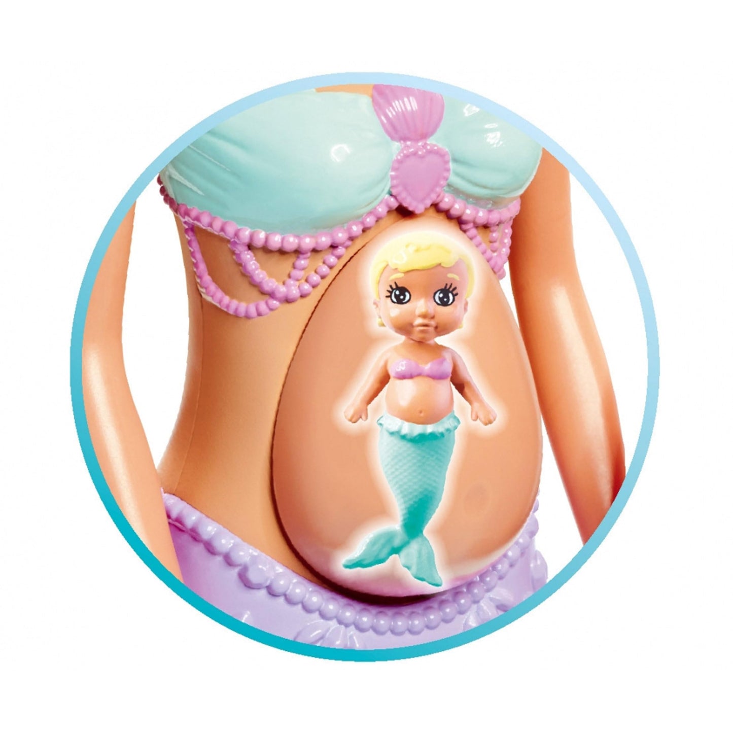 Simba Steffi Love Mermaid Family Doll Set – Pregnant Mermaid, Kevin as Merman, Baby Bed, 29 cm