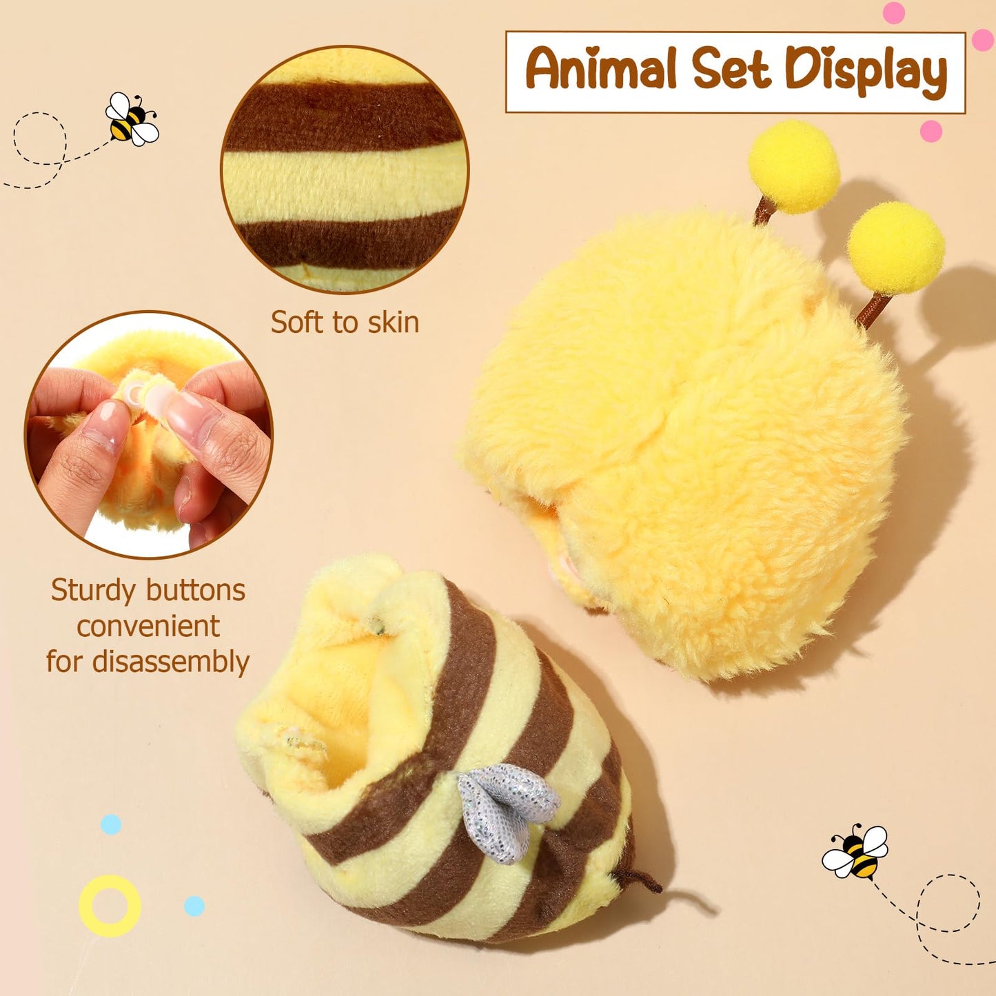 Simgoing 10cm Bee Doll Clothes – Plush Costume for 3.9 Inch Dolls | Cute Kawaii Outfit