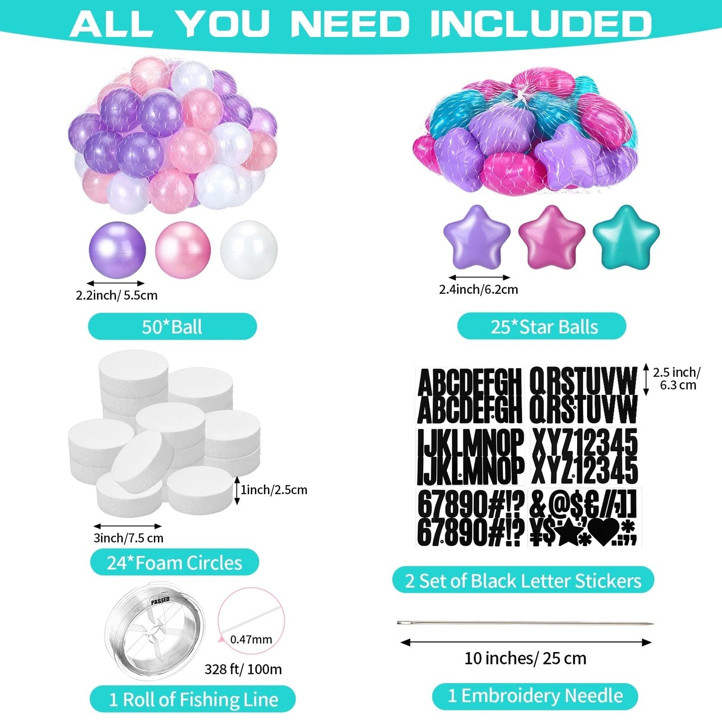 Simgoing 103 Pcs Giant Friendship Bracelet Garland Kit | Customizable Party Banner Decor
