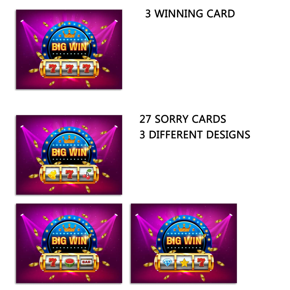 Simimi art Casino Night Scratch Off Cards – 30 Pack for Parties & Fundraisers