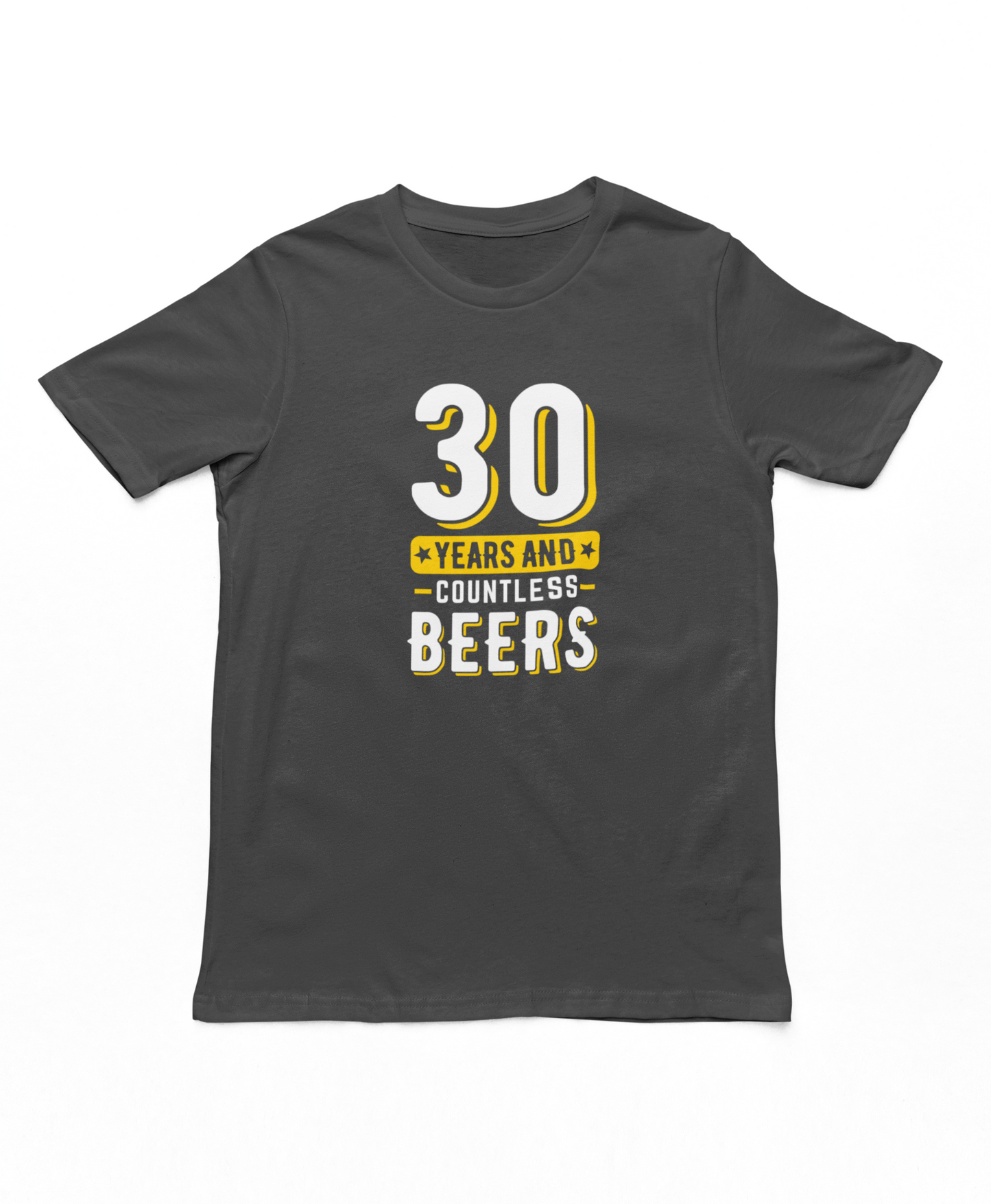 30 Years & Countless Beers Adults T-Shirt