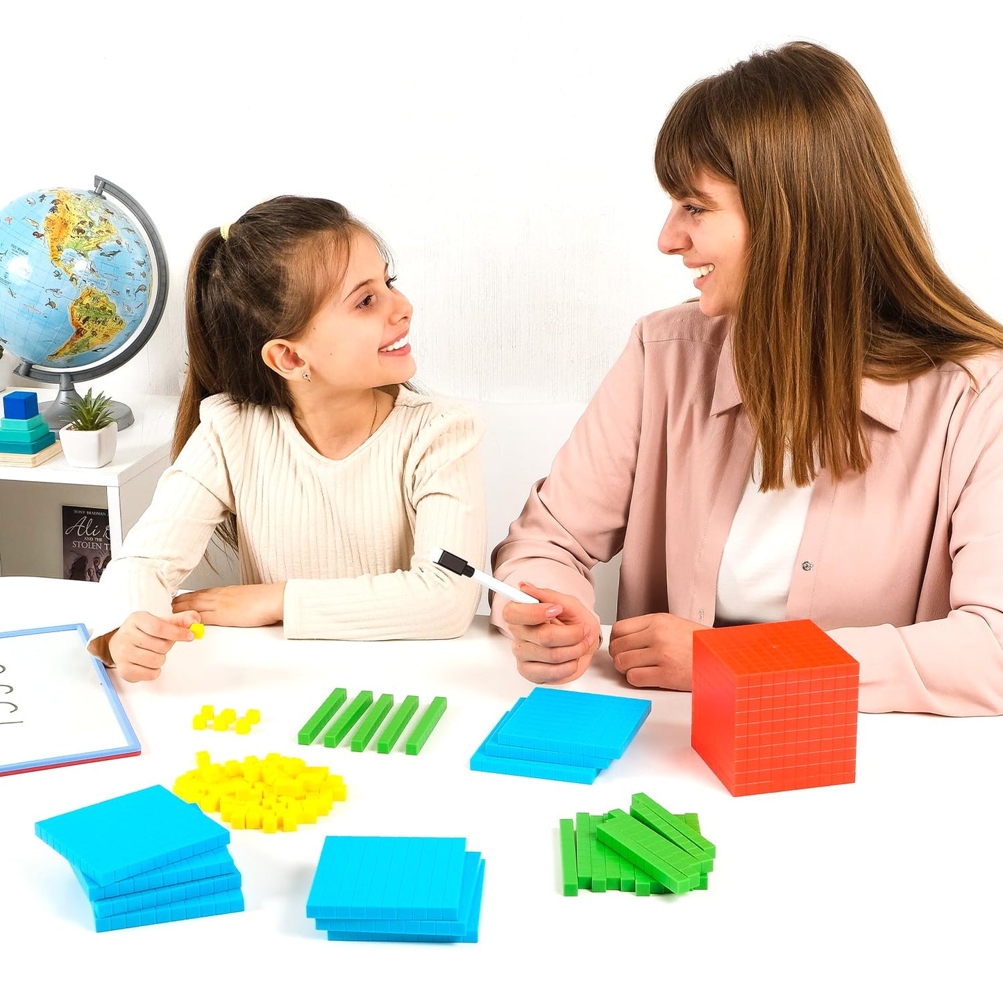 Simply Magic 131-Piece Base Ten Blocks for Math | Place Value Blocks & Counters for K-3