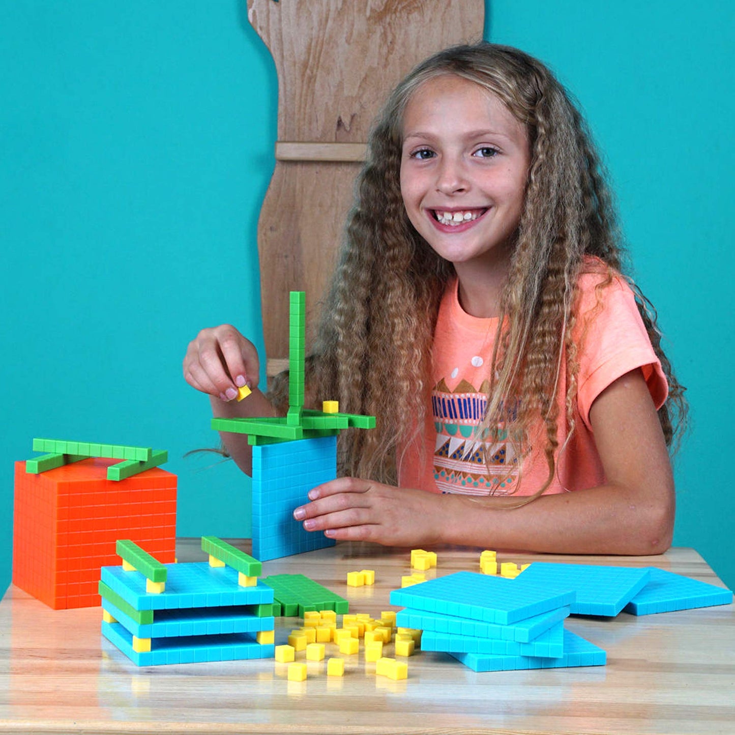 Simply Magic 131-Piece Base Ten Blocks for Math | Place Value Blocks & Counters for K-3