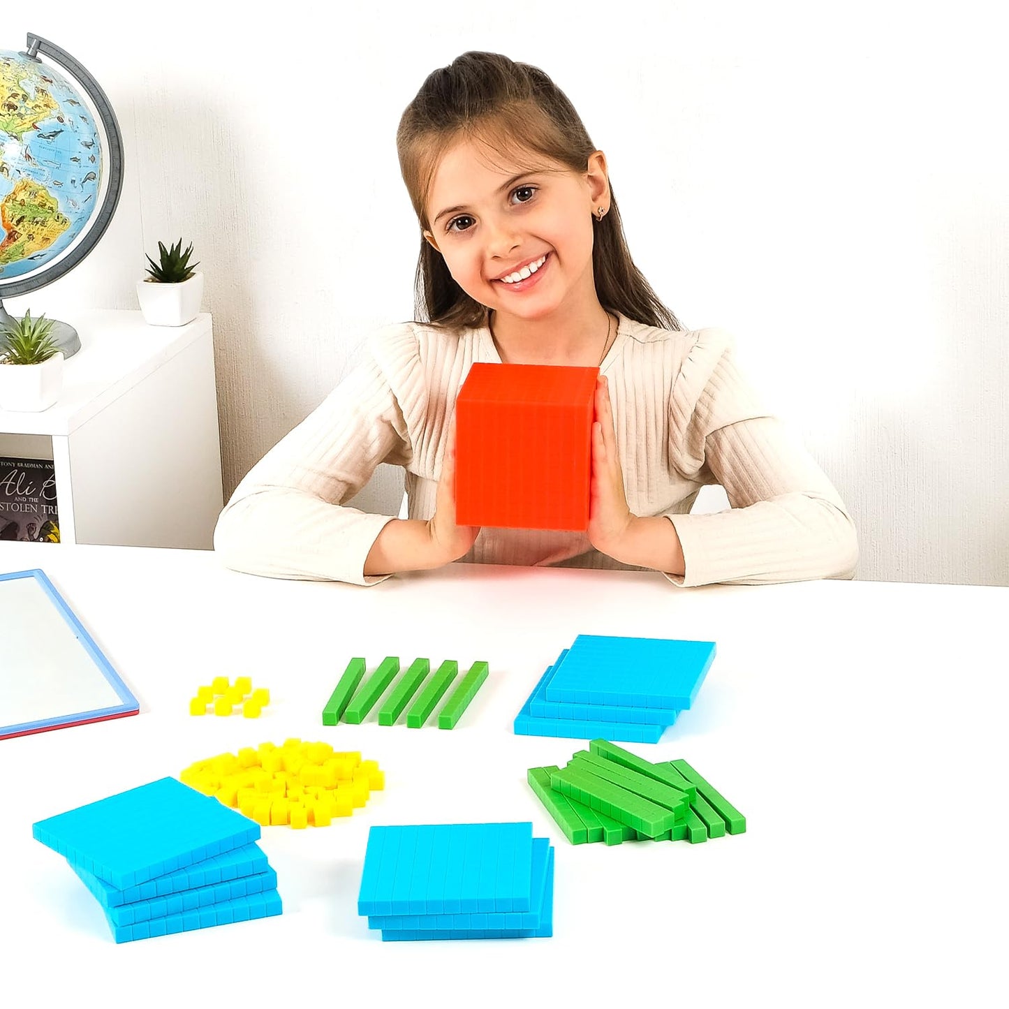 Simply Magic 131-Piece Base Ten Blocks for Math | Place Value Blocks & Counters for K-3