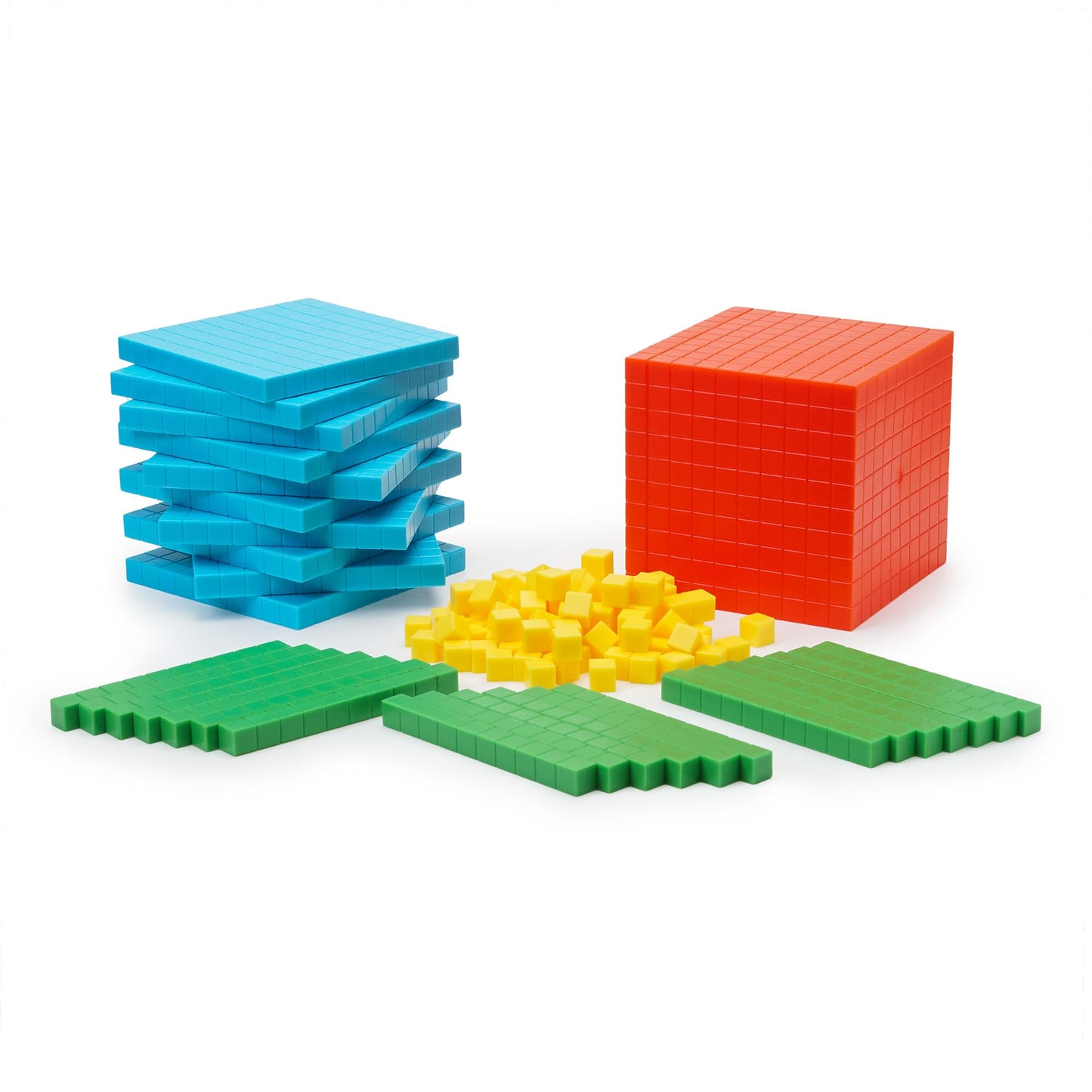 Simply Magic 131-Piece Base Ten Blocks for Math | Place Value Blocks & Counters for K-3