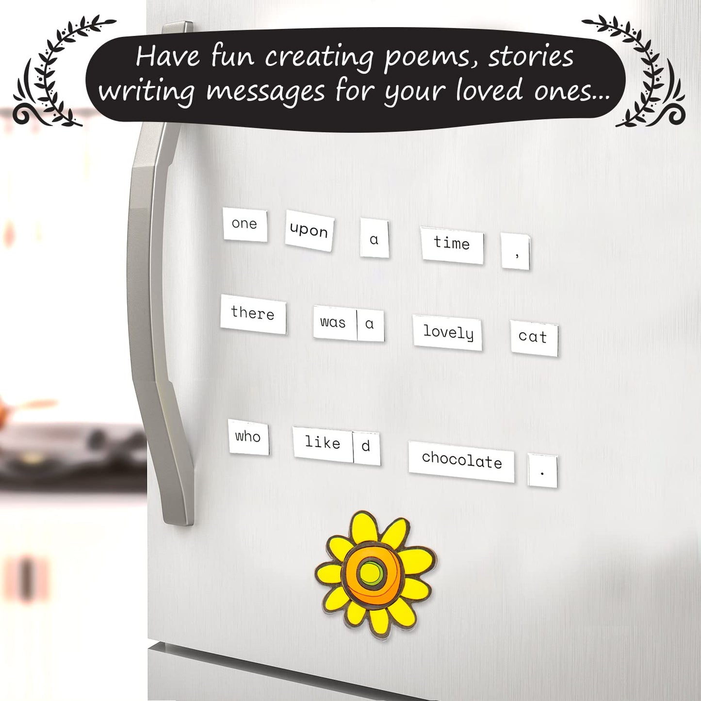 Simply Magic 1138-Piece Poetry Magnets Kit for Fridge | Creative Word Magnets