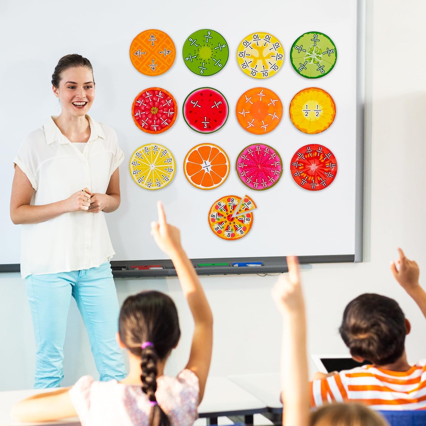 Simply Magic 112 PCS Yummy Magnetic Fractions — Fraction Tiles & Circles for Elementary Math