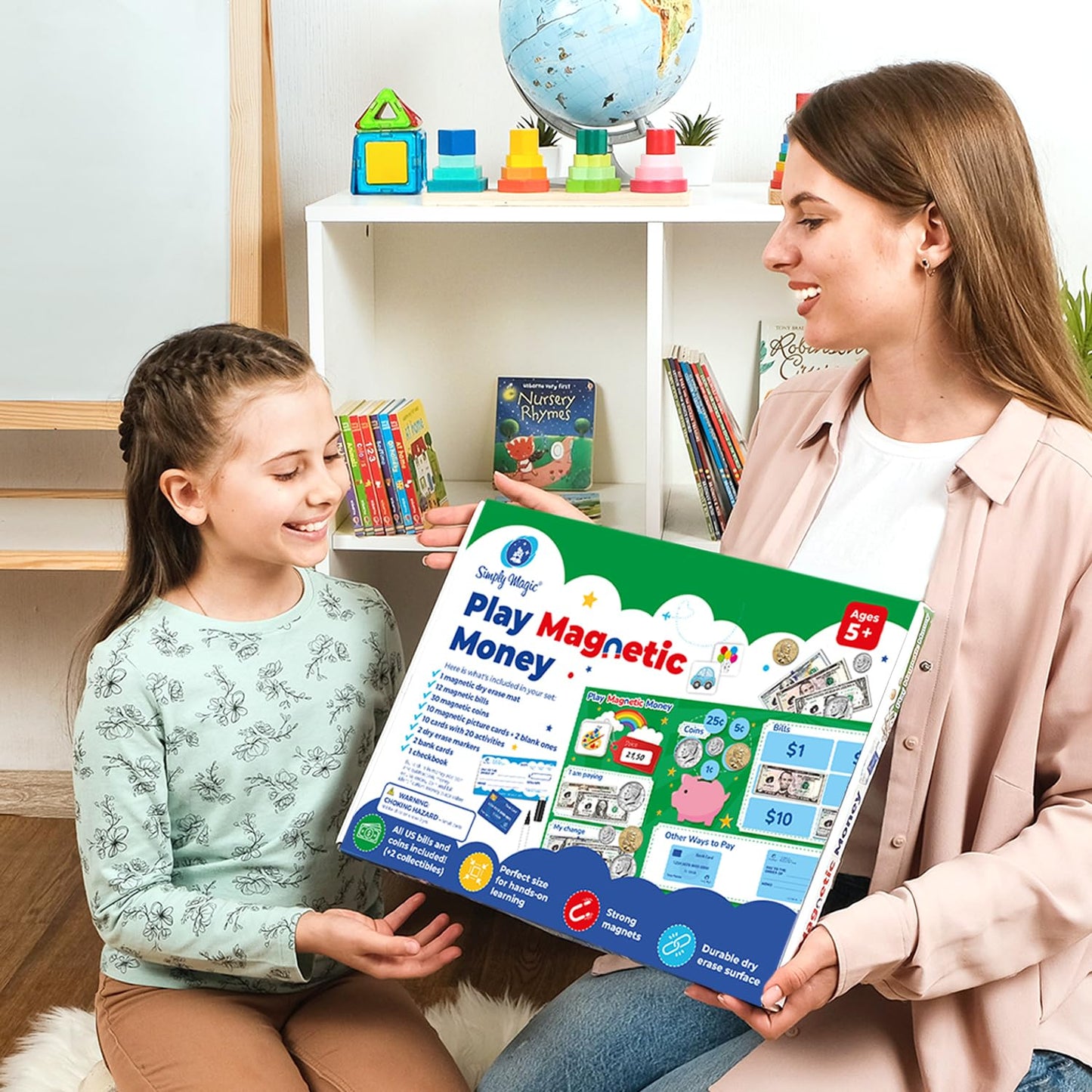 Simply Magic 70-Piece Magnetic Money for Classroom – Teaching Money Manipulatives & Activities