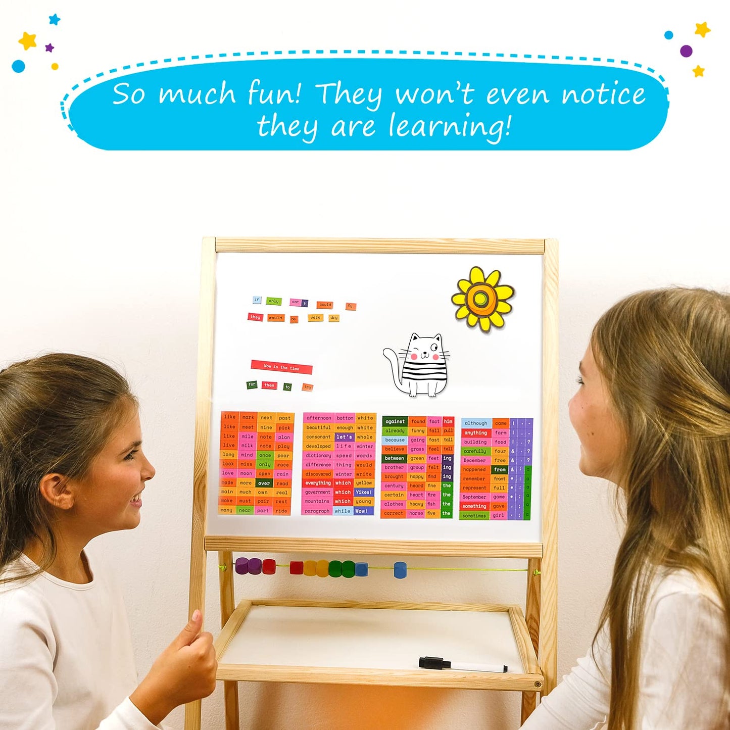 Simply Magic 1047 PCS Poetry Magnets for Kids – Magnetic Sight Words & Fridge Sentences