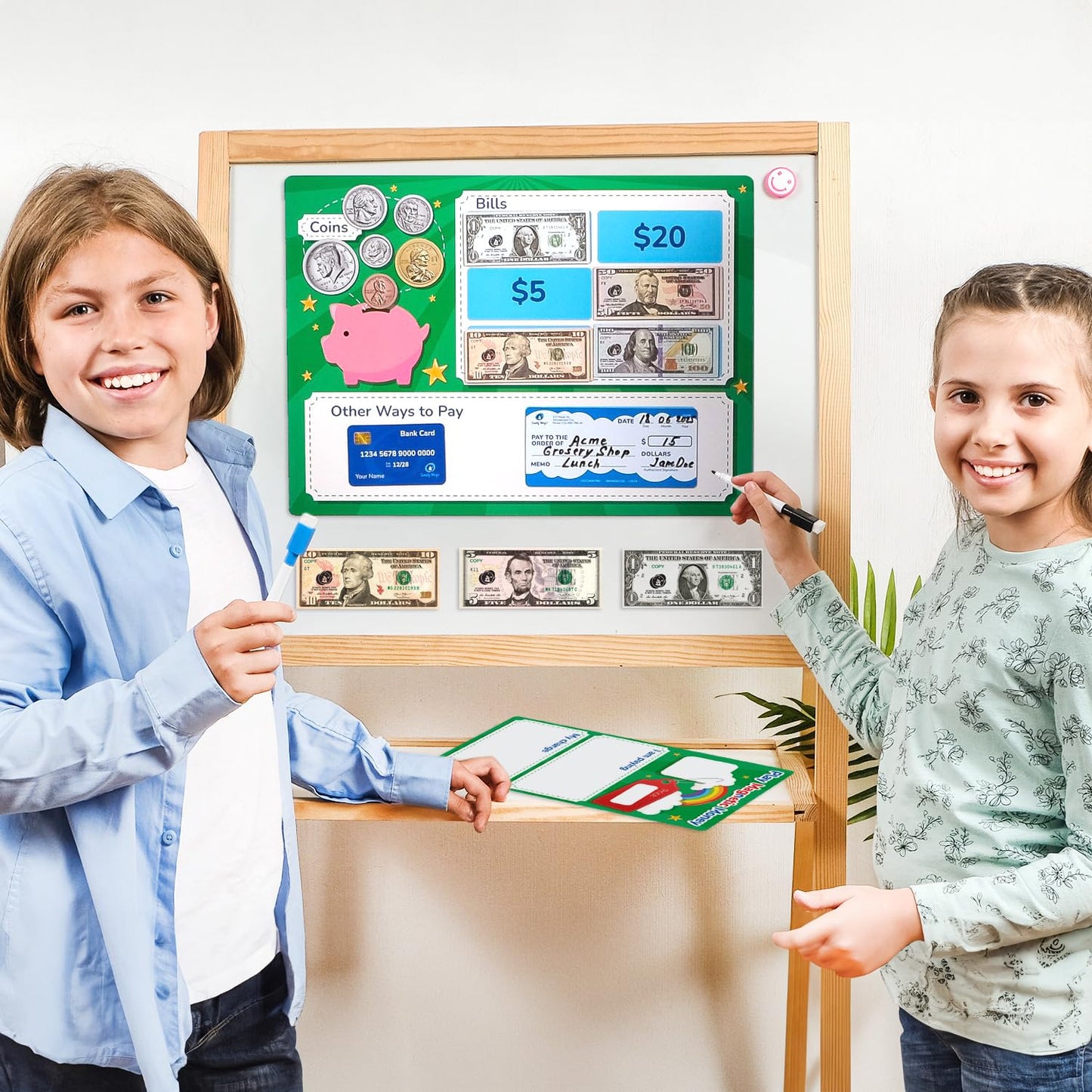 Simply Magic 70-Piece Magnetic Money for Classroom – Teaching Money Manipulatives & Activities