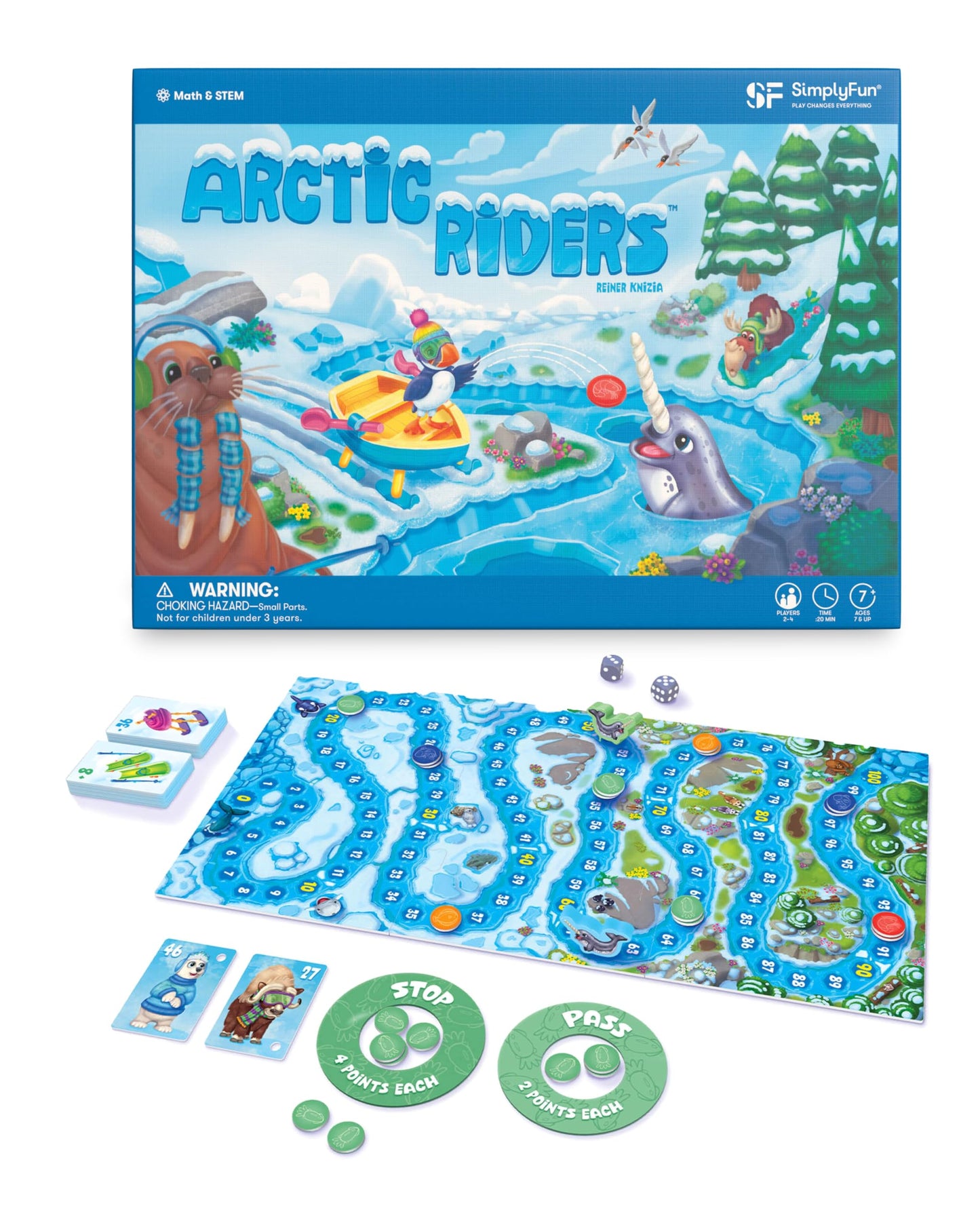 SimplyFun Arctic Riders – Educational Math Game for Kids 7+ (2–4 Players)
