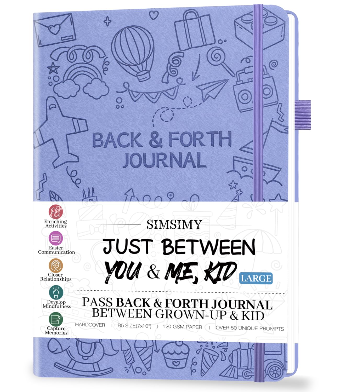 SIMSIMY Just Between You and Me Kid Journal – Interactive Parent-Child Bonding (7x10, Light Purple)