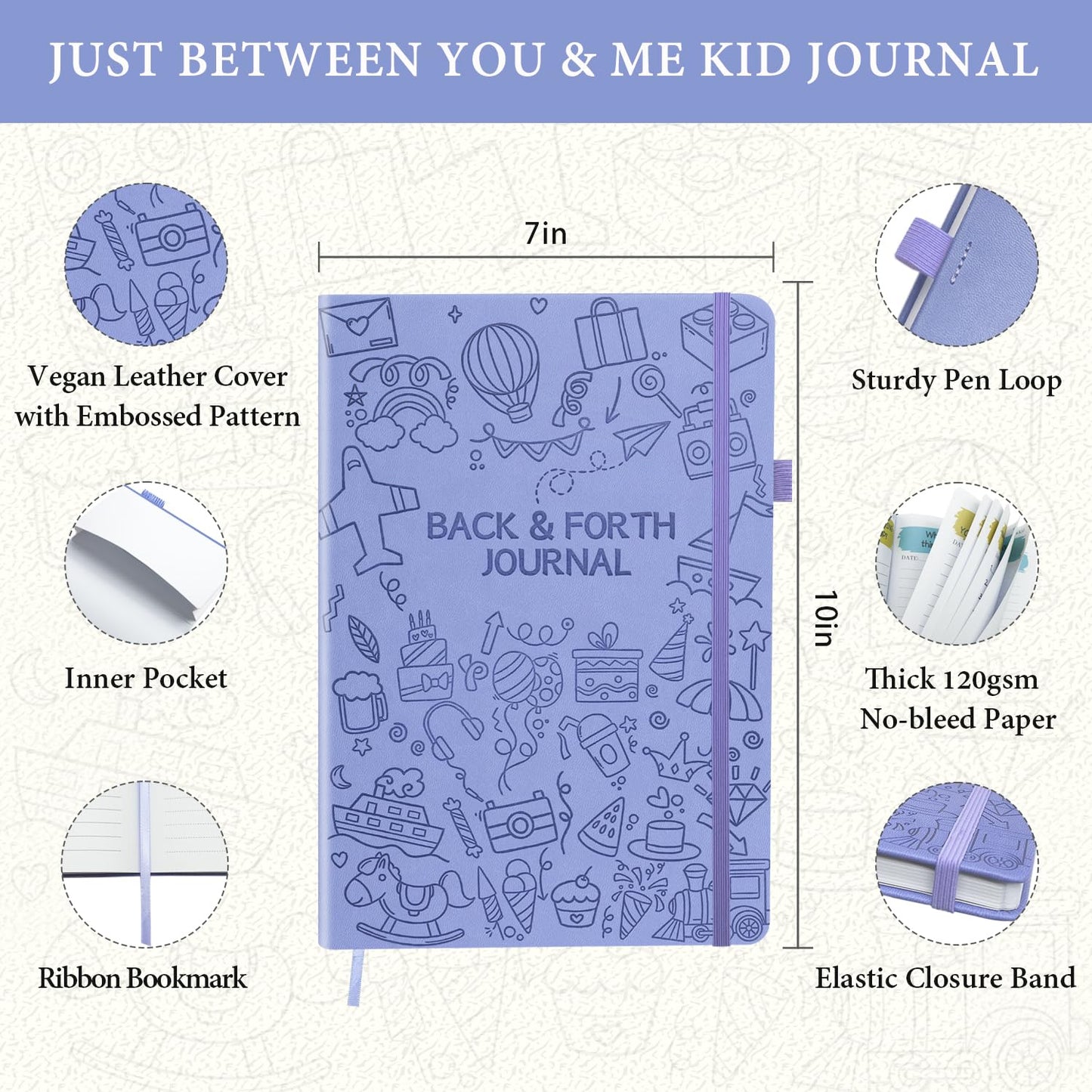 SIMSIMY Just Between You and Me Kid Journal – Interactive Parent-Child Bonding (7x10, Light Purple)