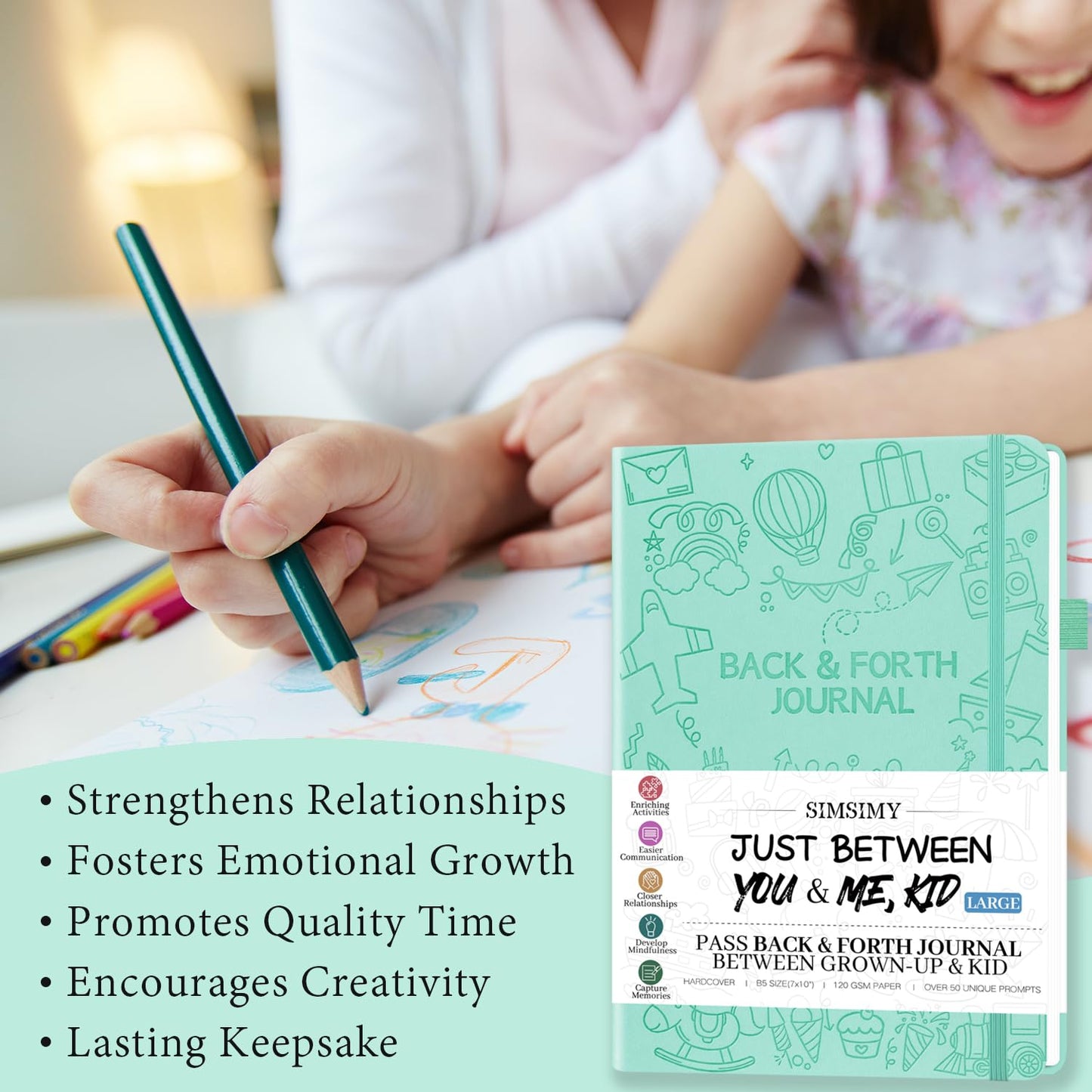SIMSIMY Just Between You and Me Kid Journal – Interactive Parent-Child Journal for Bonding, Communication & Memories