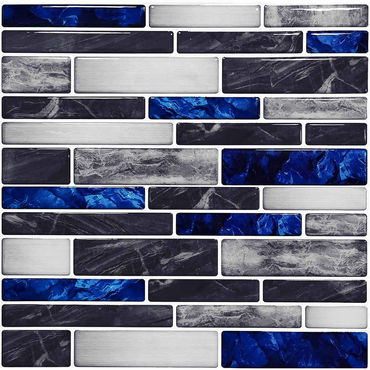Simulation Marble Embossed Mosaic Pattern Tile Sticker, Simulation Tile Stickers for Home & Office