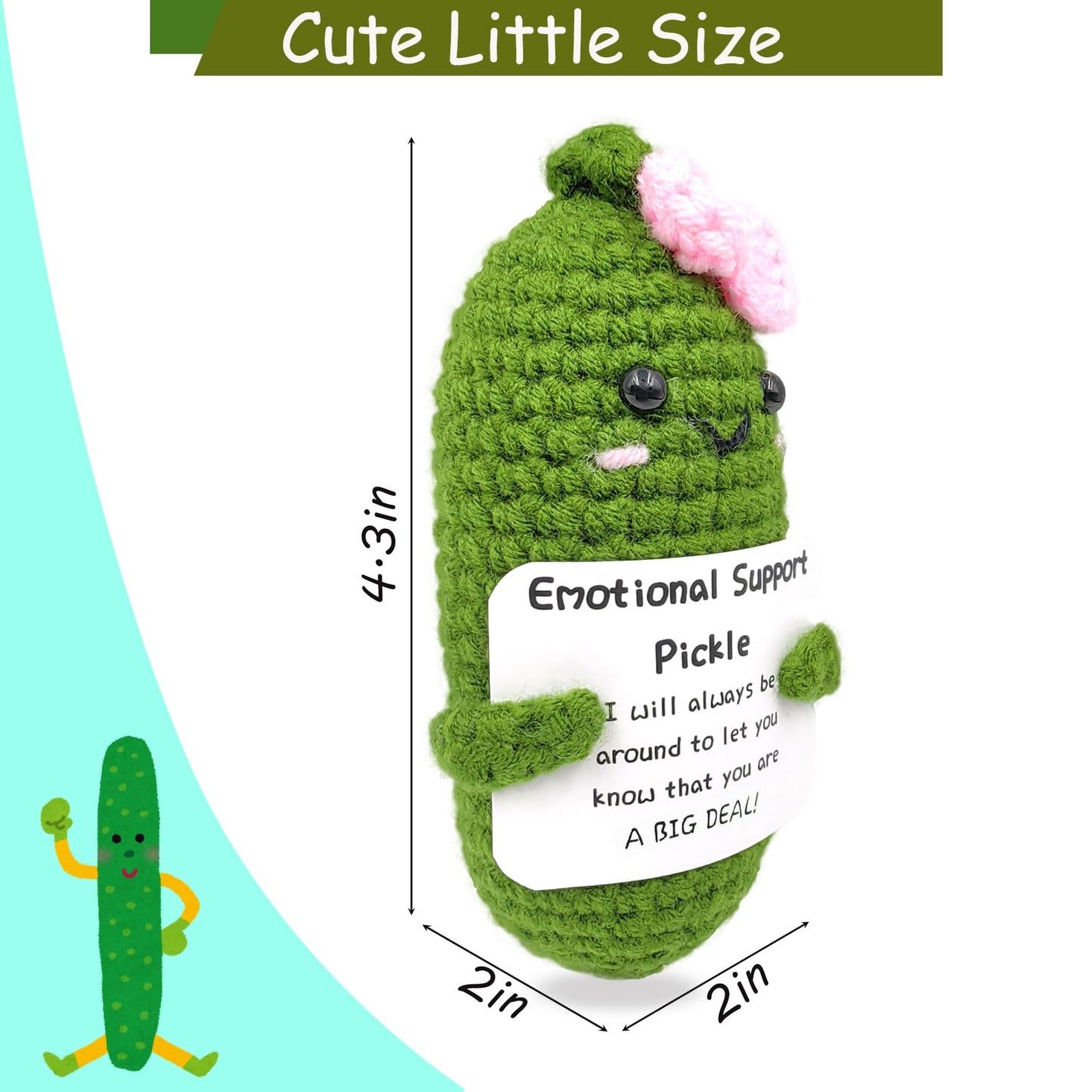 SIMXEHAY Emotional Pickle – Cute Knitted Plush with Encouraging Card