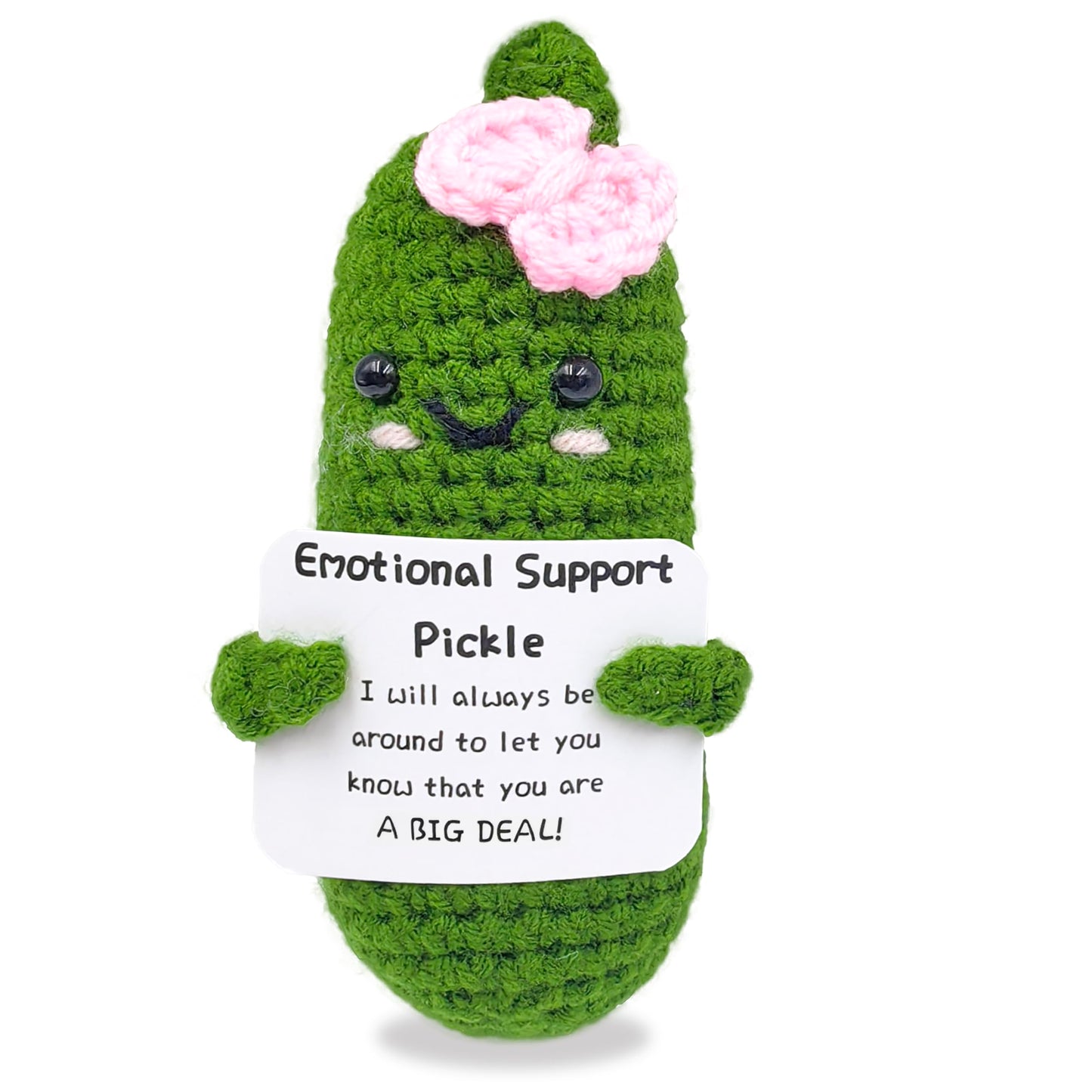 SIMXEHAY Emotional Pickle – Cute Knitted Plush with Encouraging Card