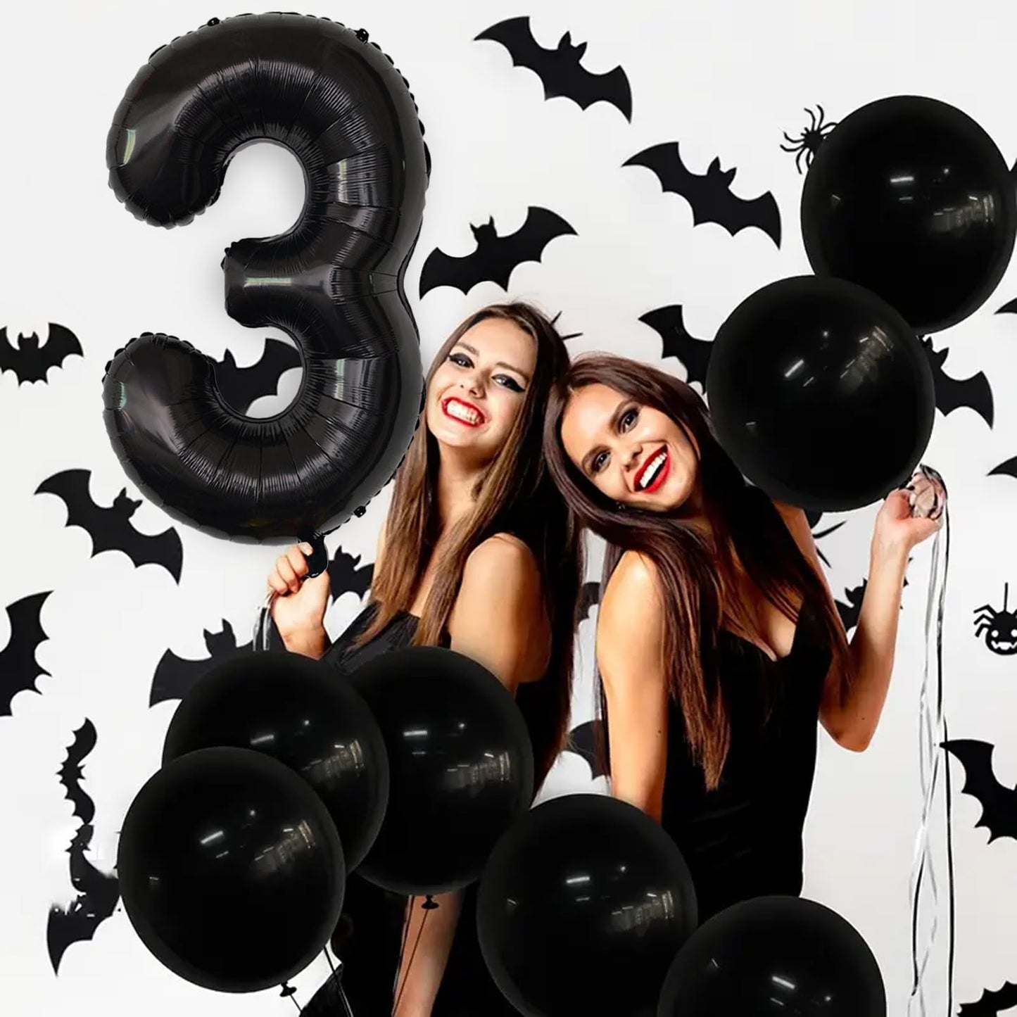 SINBEE 40-Inch Black 3-Number Balloon for Birthdays & Events
