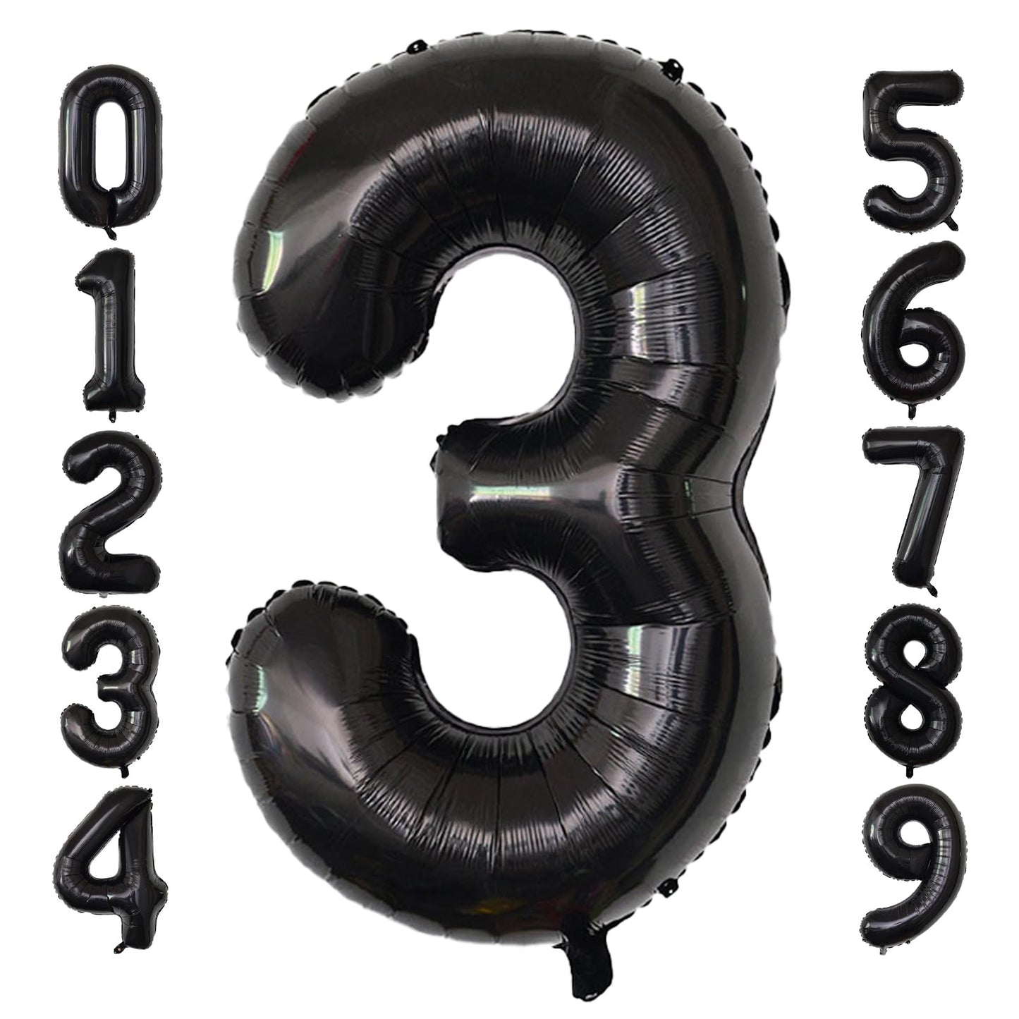 SINBEE 40-Inch Black 3-Number Balloon for Birthdays & Events