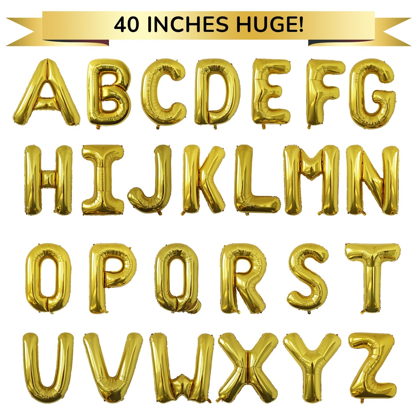 SINBEE 40-Inch Gold Letter A Balloon | Jumbo Mylar Foil Party Decor