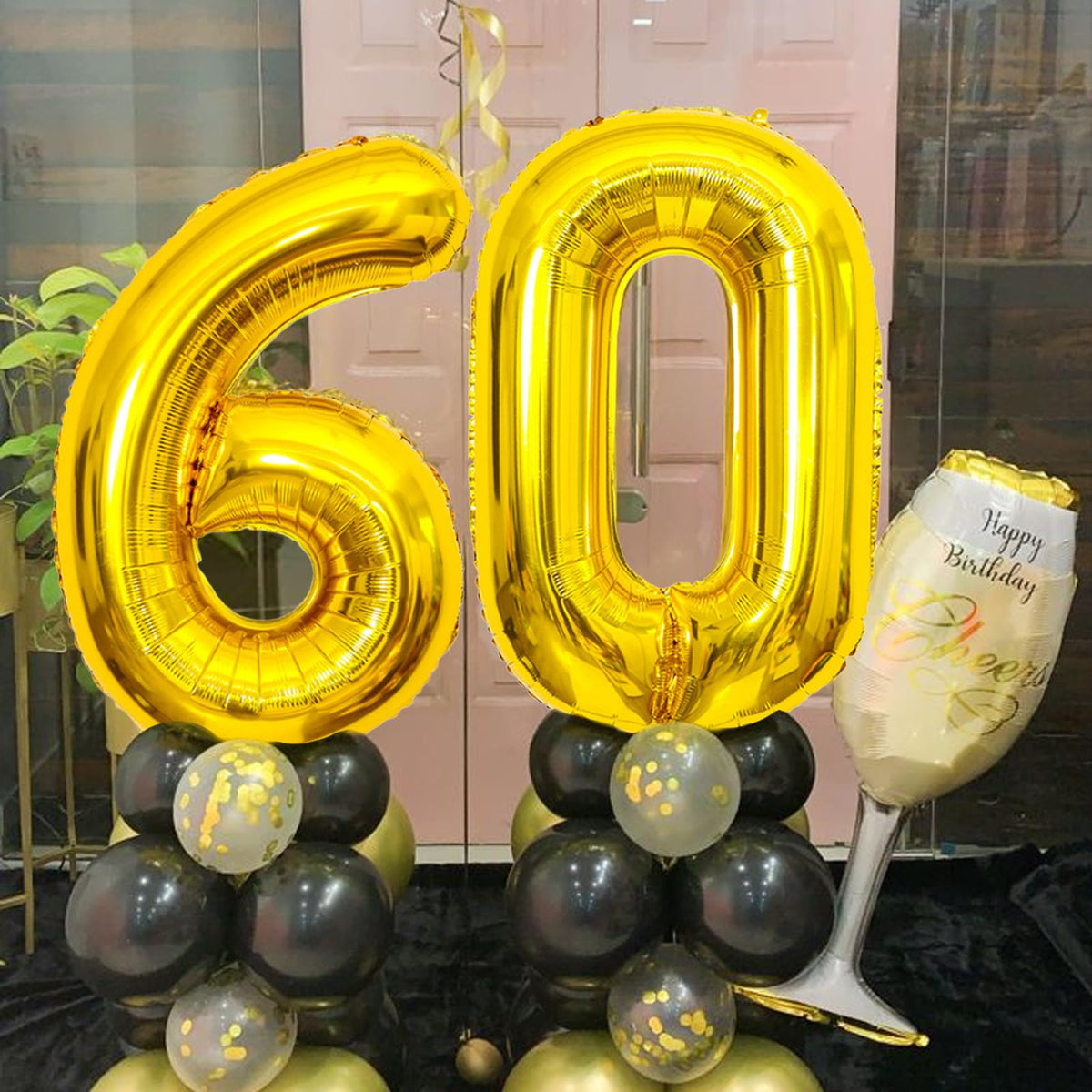 SINBEE Gold 40inch Number Balloon (0 & 6) – Reusable Mylar Foil Party Decor for 60th Birthday & Anniversary