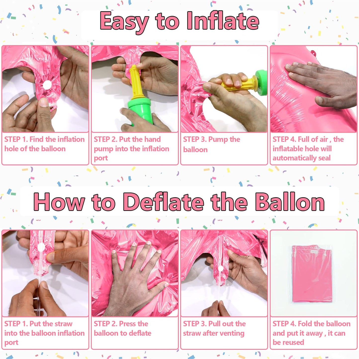 SINBEE 40-Inch Giant Hot Pink Number 5 Balloon – Foil Mylar Birthday Decor