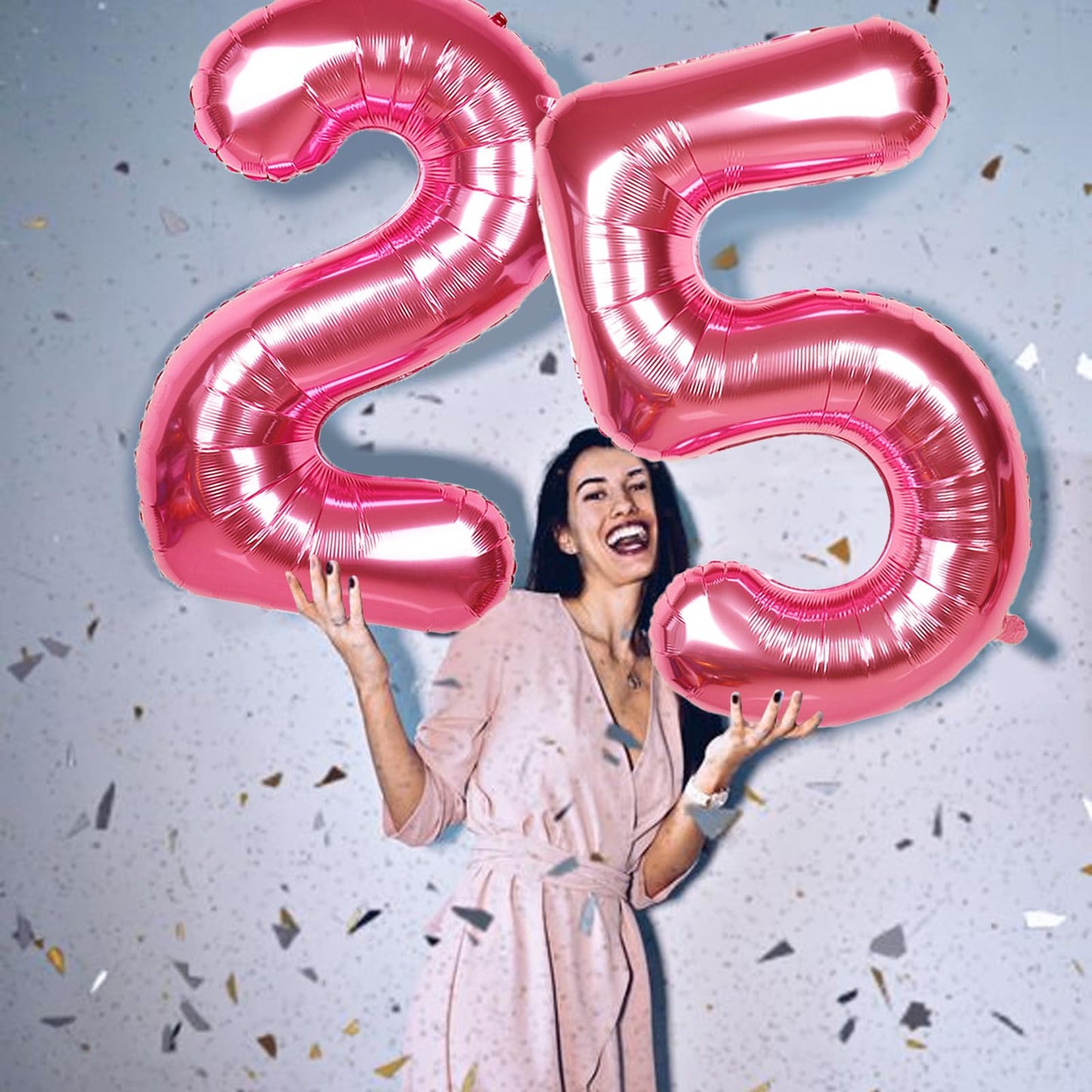 SINBEE 40-Inch Giant Hot Pink Number 5 Balloon – Foil Mylar Birthday Decor