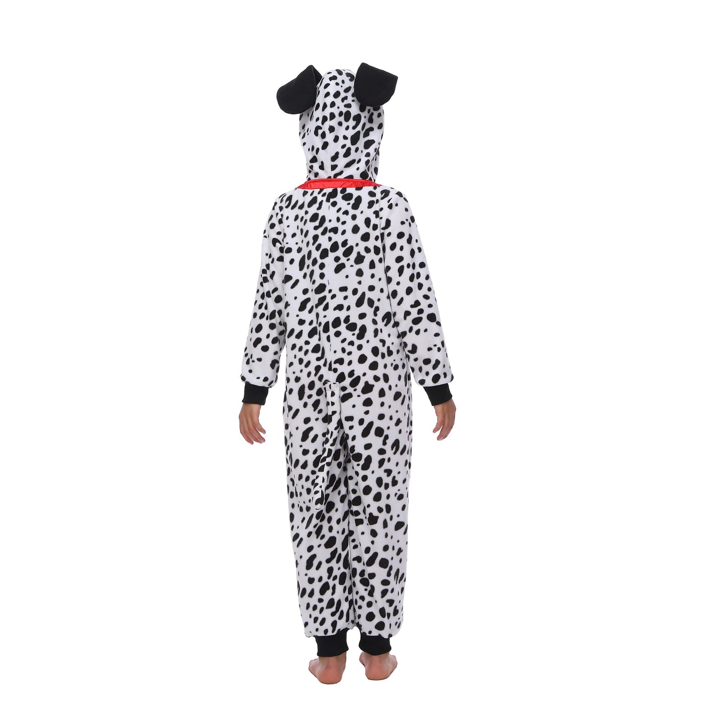 Sincere Party Dalmatians Onesie Costume for Kids - Fleece Spotted Dog Jumpsuit (Size M 6-8)