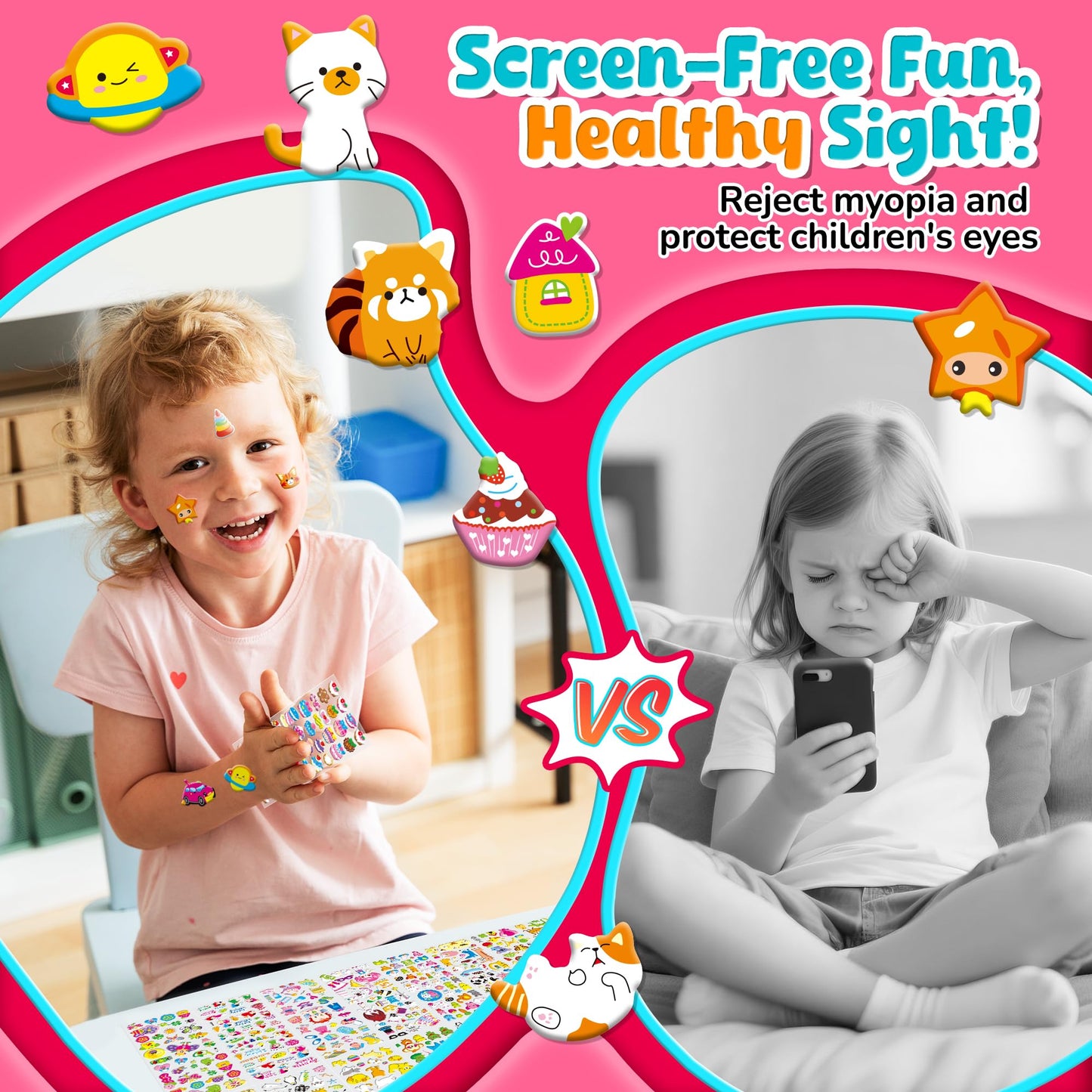 Sinceroduct 3200+ 3D Puffy Stickers – 64 Sheets for Classrooms, Crafts & Gifts