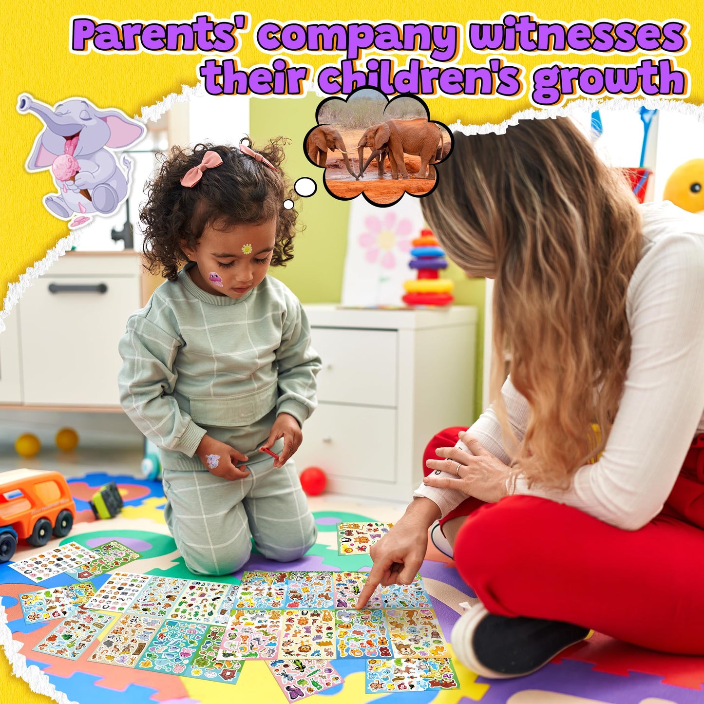 Sinceroduct 64 Sheets Animal Stickers for Kids – 1800+ Waterproof Stickers, 16 Animal Themes, Water Bottles, Scrapbooking & Classroom Fun