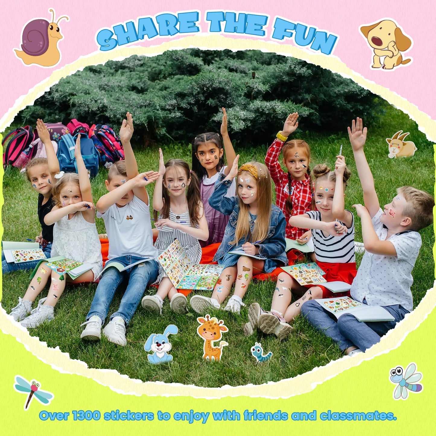 Sinceroduct 1300+ Animal Stickers for Kids – 8 Sheets for Crafts