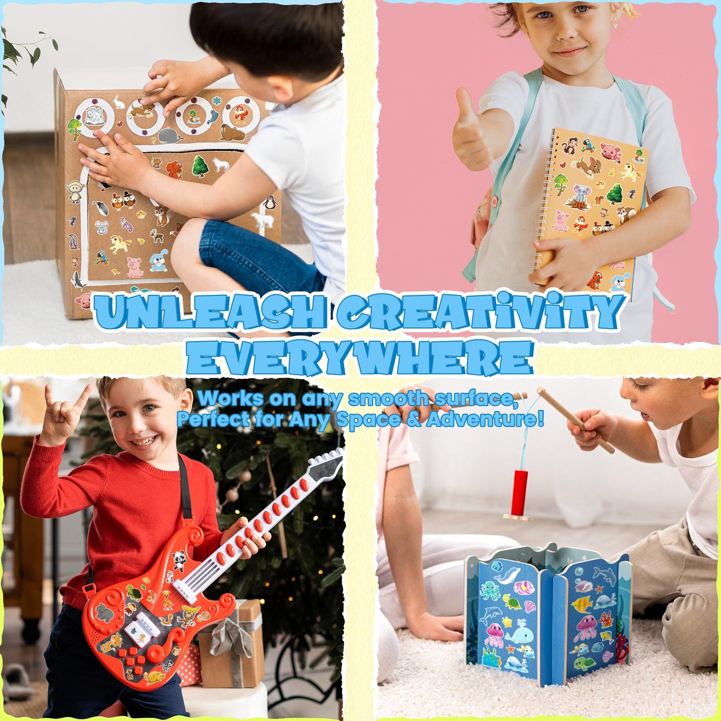 Sinceroduct 1300+ Animal Stickers for Kids – 8 Sheets for Crafts