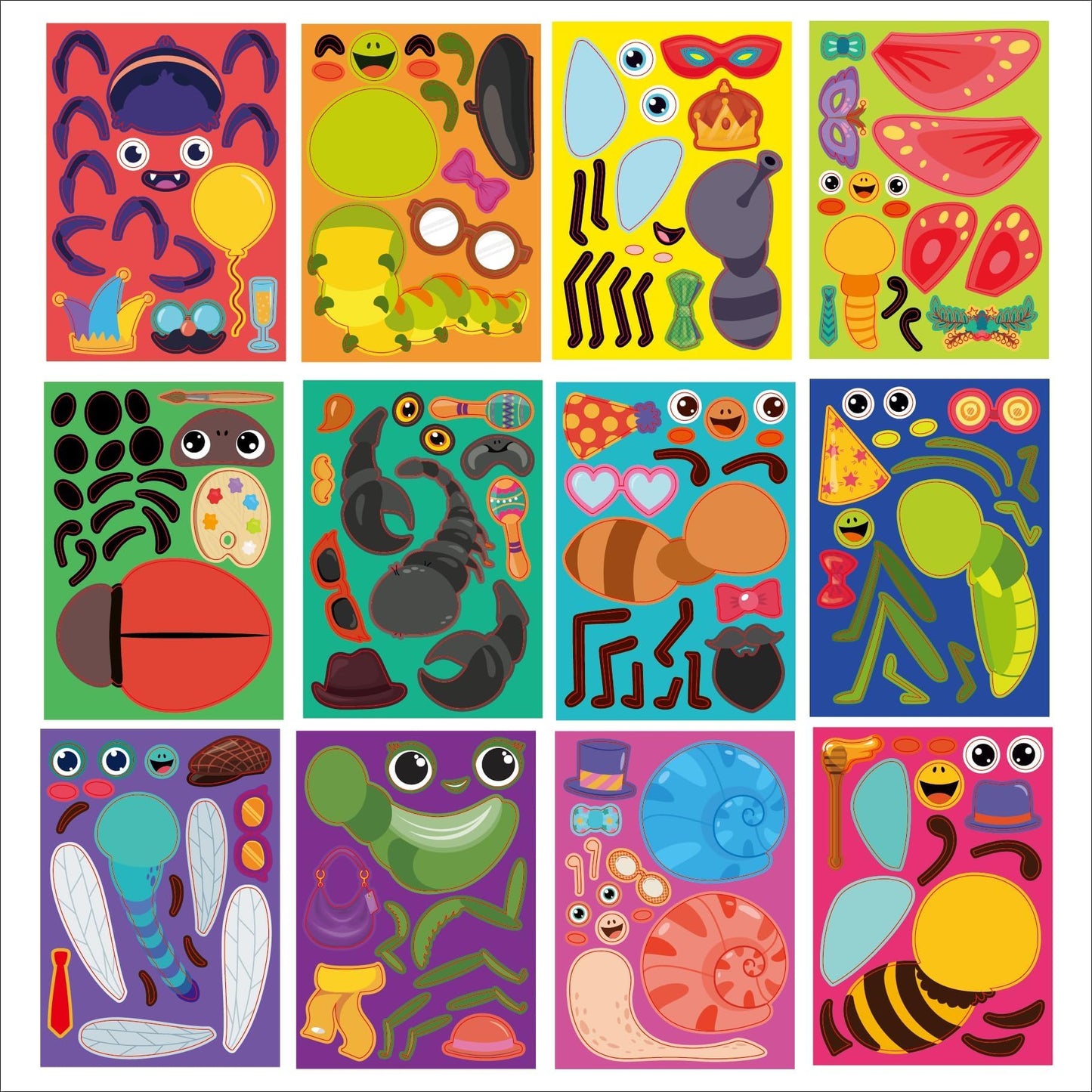 Sinceroduct Make Your Own Stickers for Kids — 60 Animal Face Sheets