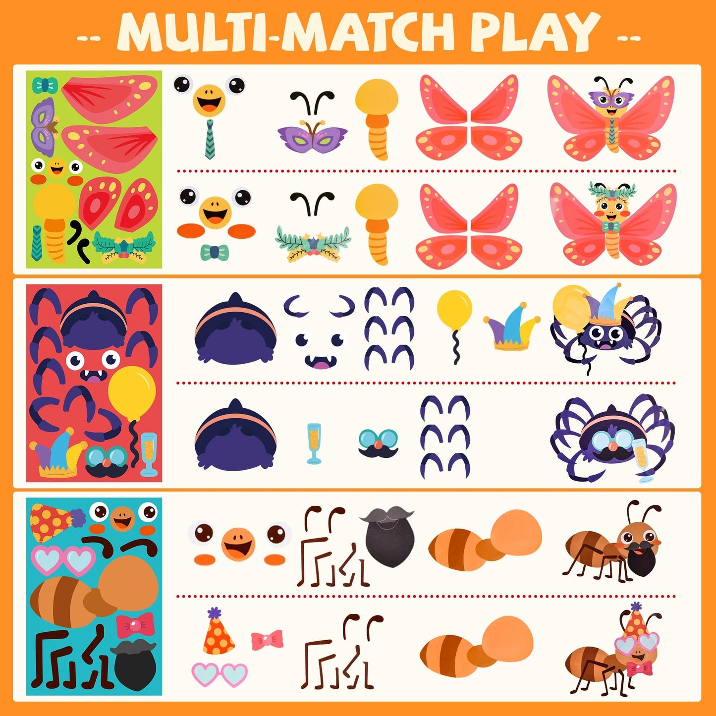 Sinceroduct Make Your Own Stickers for Kids — 60 Animal Face Sheets