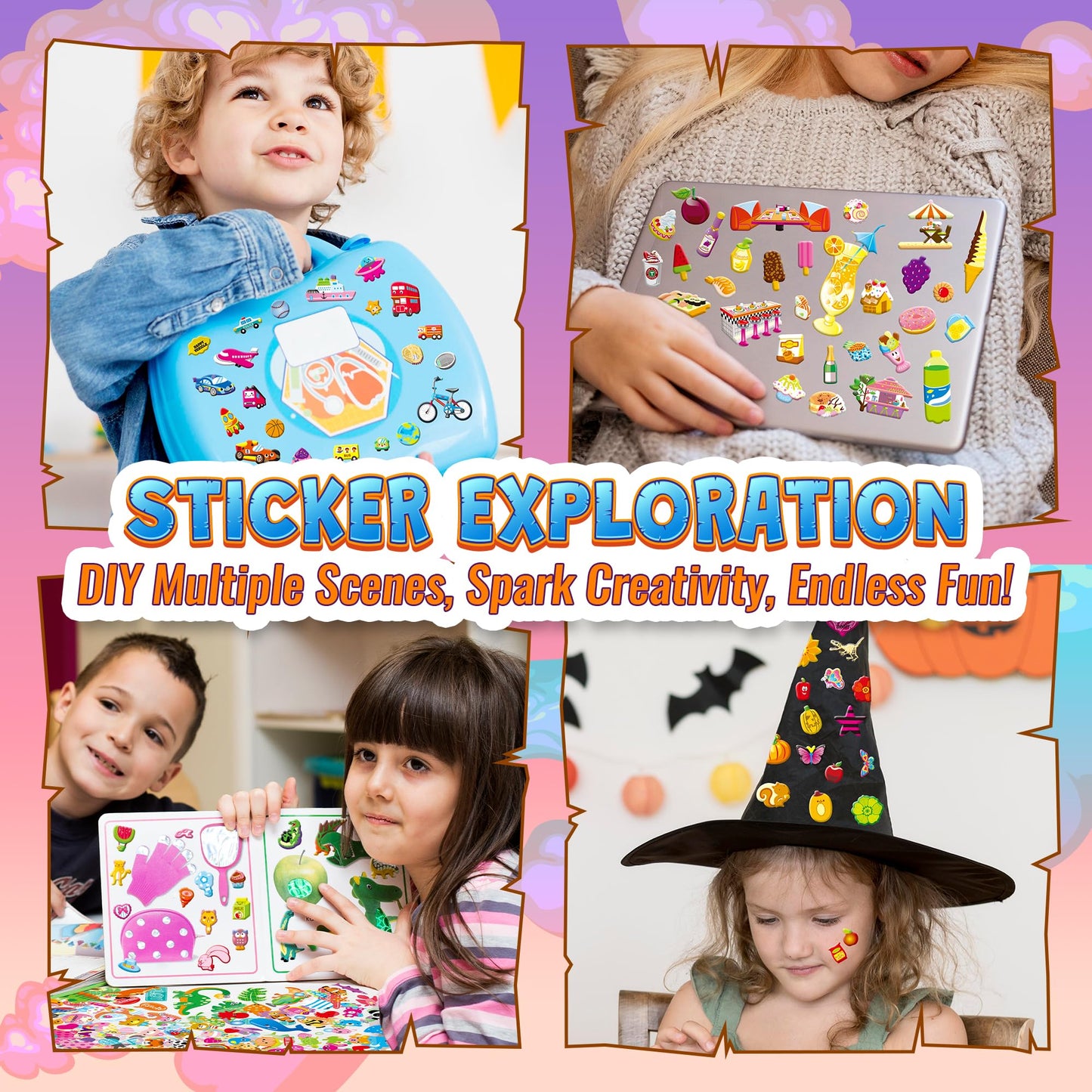Sinceroduct 3200+ 3D Puffy Stickers – 64 Sheets for Classrooms