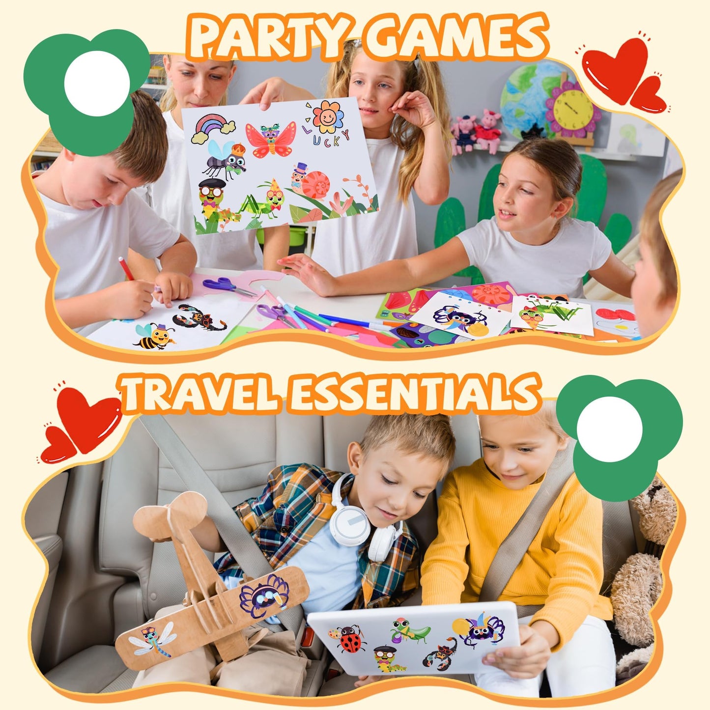 Sinceroduct Make Your Own Stickers for Kids — 60 Animal Face Sheets