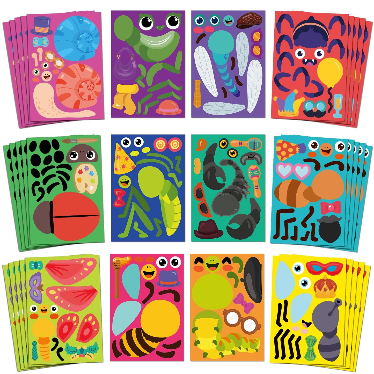 Sinceroduct Make Your Own Stickers for Kids — 60 Animal Face Sheets